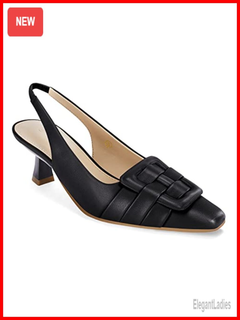 Womens Slingback Kitten Heels Pointed Closed Toe Dress Pumps